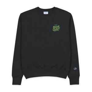 men's champion sweatshirt with 'major clout' design